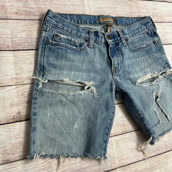 Abercrombie & Fitch Distressed Denim Cutoff Shorts Size 2S Women's Jean Shorts - Picture 8 of 9